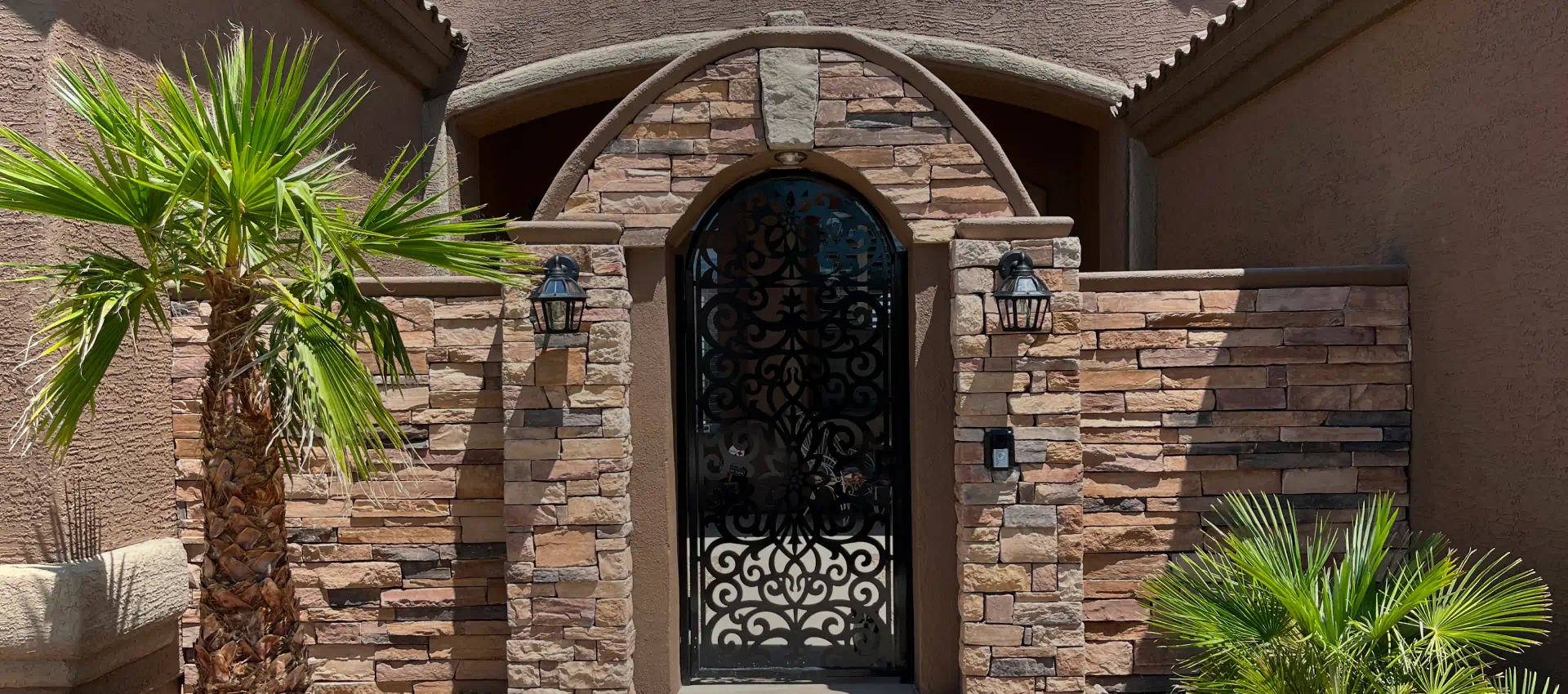 stone facade of a front house